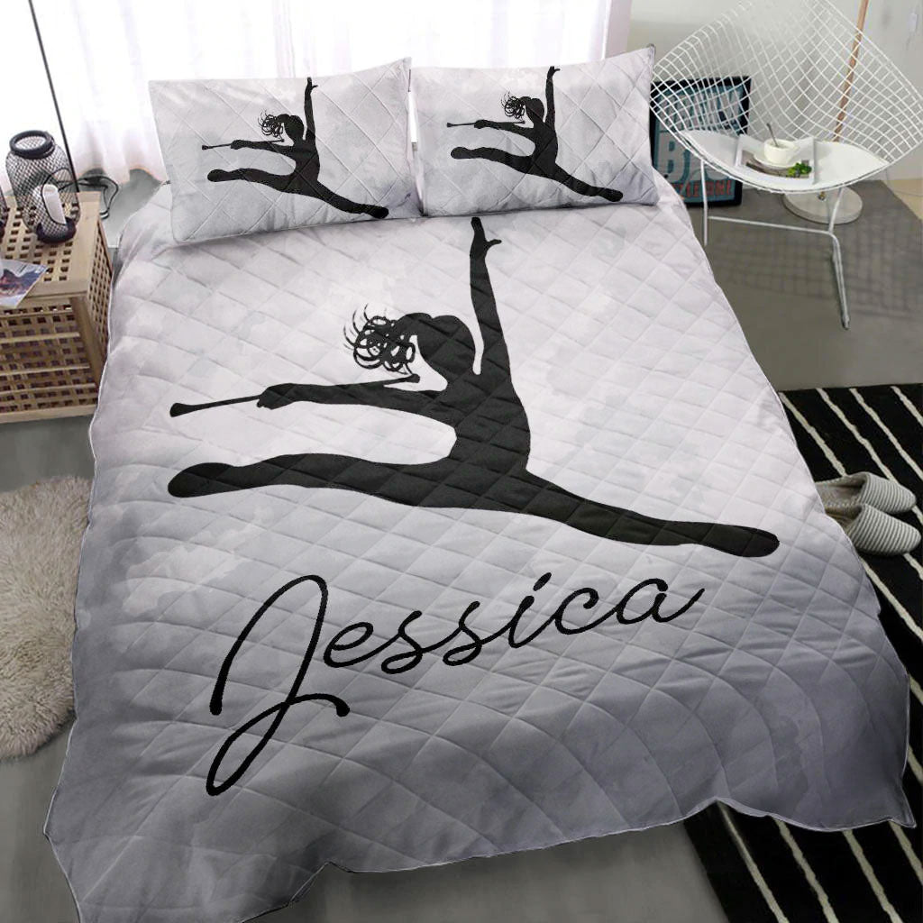 Ohaprints-Quilt-Bed-Set-Pillowcase-Baton-Twirler-Twirling-Grey-Girl-Athletes-Fan-Custom-Personalized-Name-Number-Blanket-Bedspread-Bedding-985-Throw (55'' x 60'')