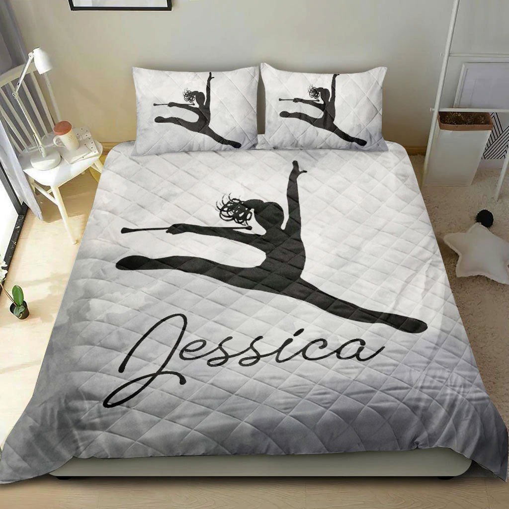 Ohaprints-Quilt-Bed-Set-Pillowcase-Baton-Twirler-Twirling-Grey-Girl-Athletes-Fan-Custom-Personalized-Name-Number-Blanket-Bedspread-Bedding-985-Double (70'' x 80'')