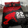 Ohaprints-Quilt-Bed-Set-Pillowcase-America-Football-Red-Maori-Pattern-Player-Fan-Custom-Personalized-Name-Number-Blanket-Bedspread-Bedding-1045-Throw (55&#39;&#39; x 60&#39;&#39;)