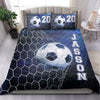 Ohaprints-Quilt-Bed-Set-Pillowcase-Soccer-Ball-In-Net-Blue-Player-Fan-Gift-Idea-Custom-Personalized-Name-Number-Blanket-Bedspread-Bedding-3063-Double (70&#39;&#39; x 80&#39;&#39;)