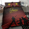 Ohaprints-Quilt-Bed-Set-Pillowcase-Softball-Baseball-Girl-Team-Red-Player-Fan-Custom-Personalized-Name-Number-Blanket-Bedspread-Bedding-451-Throw (55&#39;&#39; x 60&#39;&#39;)