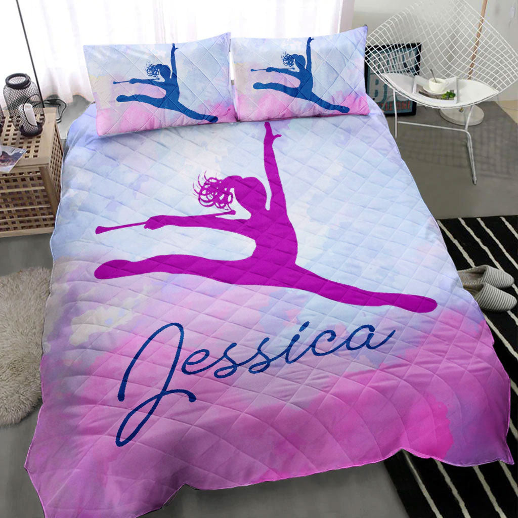 Ohaprints-Quilt-Bed-Set-Pillowcase-Baton-Twirler-Twirling-Pink-Girl-Athletes-Fan-Gift-Custom-Personalized-Name-Blanket-Bedspread-Bedding-2213-Throw (55'' x 60'')