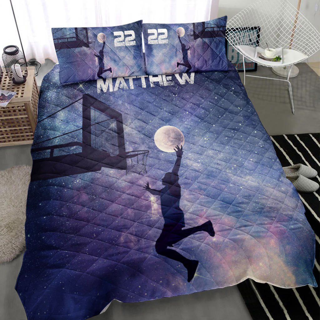 Ohaprints-Quilt-Bed-Set-Pillowcase-Basketball-Sky-Moon-Galaxy-Boy-Player-Fan-Gift-Custom-Personalized-Name-Number-Blanket-Bedspread-Bedding-456-Throw (55'' x 60'')