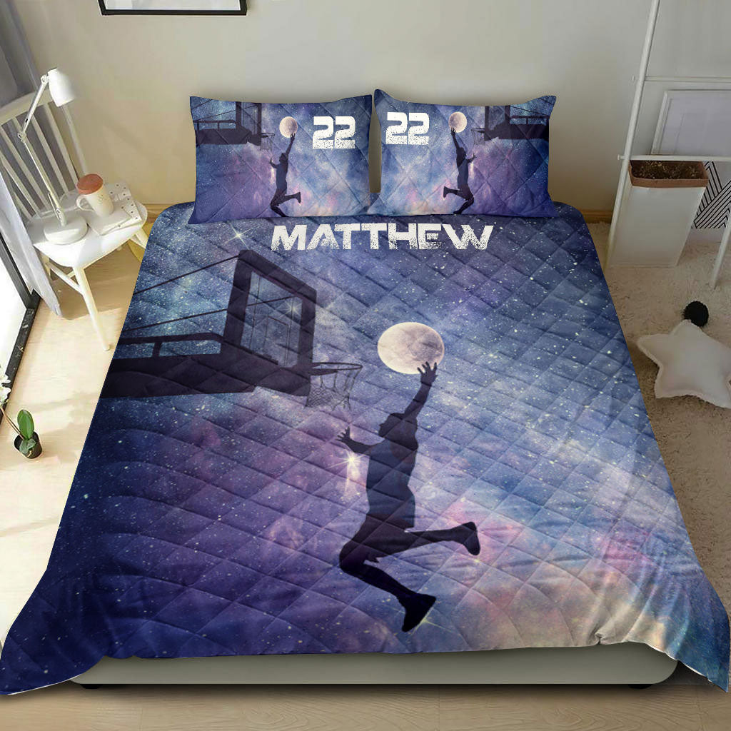Ohaprints-Quilt-Bed-Set-Pillowcase-Basketball-Sky-Moon-Galaxy-Boy-Player-Fan-Gift-Custom-Personalized-Name-Number-Blanket-Bedspread-Bedding-456-Double (70'' x 80'')