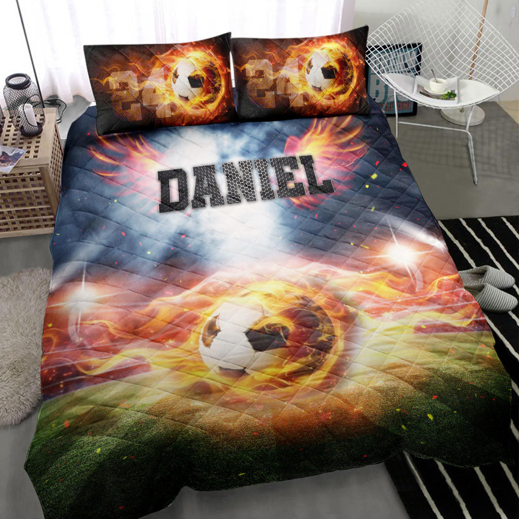 Ohaprints-Quilt-Bed-Set-Pillowcase-Soccer-Ball-Fire-Angel-Player-Fan-Gift-Idea-Custom-Personalized-Name-Number-Blanket-Bedspread-Bedding-2214-Throw (55'' x 60'')
