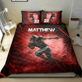 Ohaprints-Quilt-Bed-Set-Pillowcase-America-Football-Player-Run-Fan-Gift-Idea-Red-Custom-Personalized-Name-Number-Blanket-Bedspread-Bedding-986-Double (70'' x 80'')