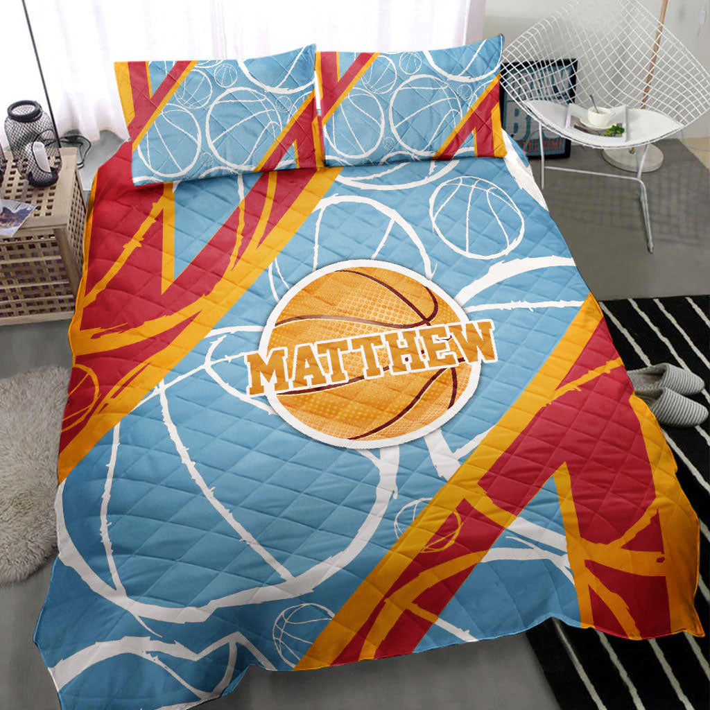 Ohaprints-Quilt-Bed-Set-Pillowcase-Basketball-Ball-Player-Fan-Gift-Idea-Turquoise-Custom-Personalized-Name-Number-Blanket-Bedspread-Bedding-2809-Throw (55'' x 60'')