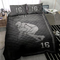 Ohaprints-Quilt-Bed-Set-Pillowcase-Football-Frame-Player-Fan-Gift-Idea-Grey-Black-Custom-Personalized-Name-Number-Blanket-Bedspread-Bedding-2746-Throw (55'' x 60'')