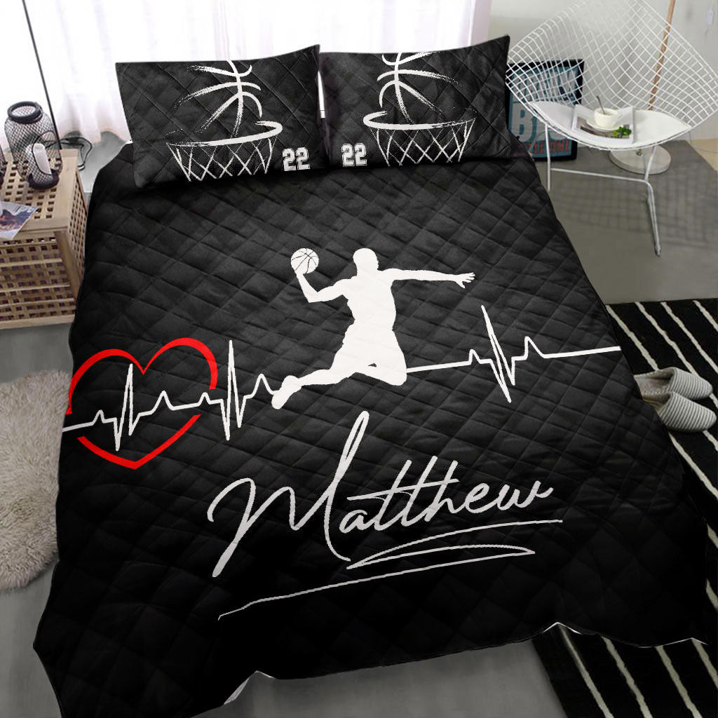 Ohaprints-Quilt-Bed-Set-Pillowcase-Basketball-Heart-Beat-Slamdunk-Player-Fan-Gift-Custom-Personalized-Name-Number-Blanket-Bedspread-Bedding-395-Throw (55'' x 60'')