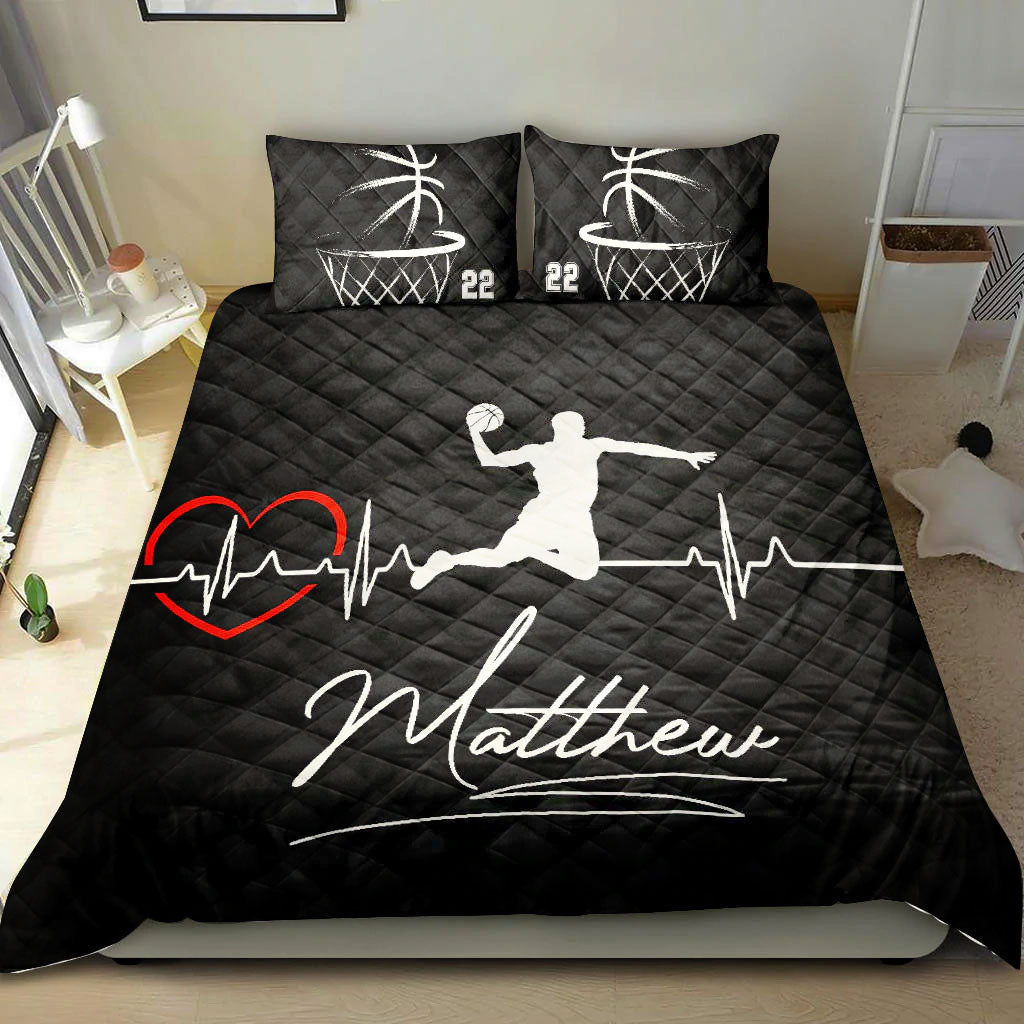 Ohaprints-Quilt-Bed-Set-Pillowcase-Basketball-Heart-Beat-Slamdunk-Player-Fan-Gift-Custom-Personalized-Name-Number-Blanket-Bedspread-Bedding-395-Double (70'' x 80'')