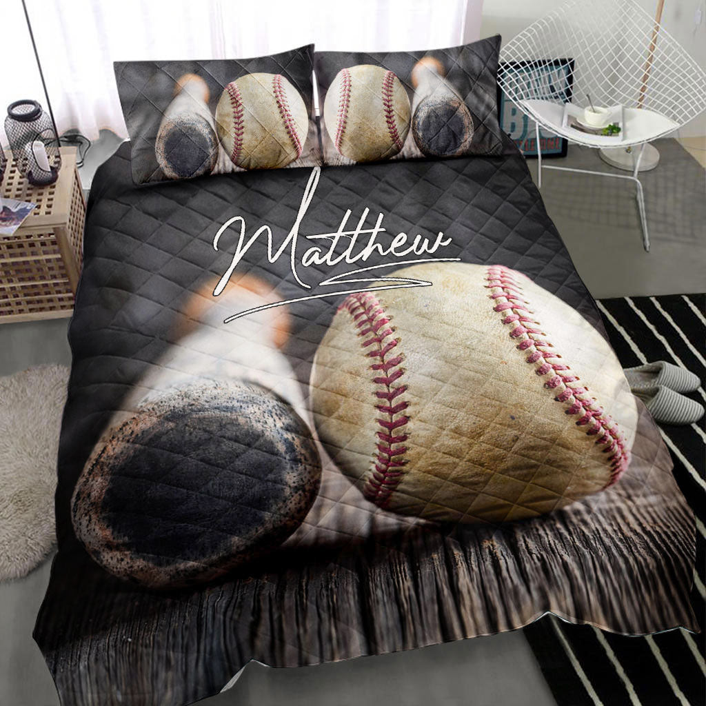 Ohaprints-Quilt-Bed-Set-Pillowcase-Baseball-Vintage-Ball-Bat-Player-Fan-Gift-Idea-Custom-Personalized-Name-Number-Blanket-Bedspread-Bedding-458-Throw (55'' x 60'')