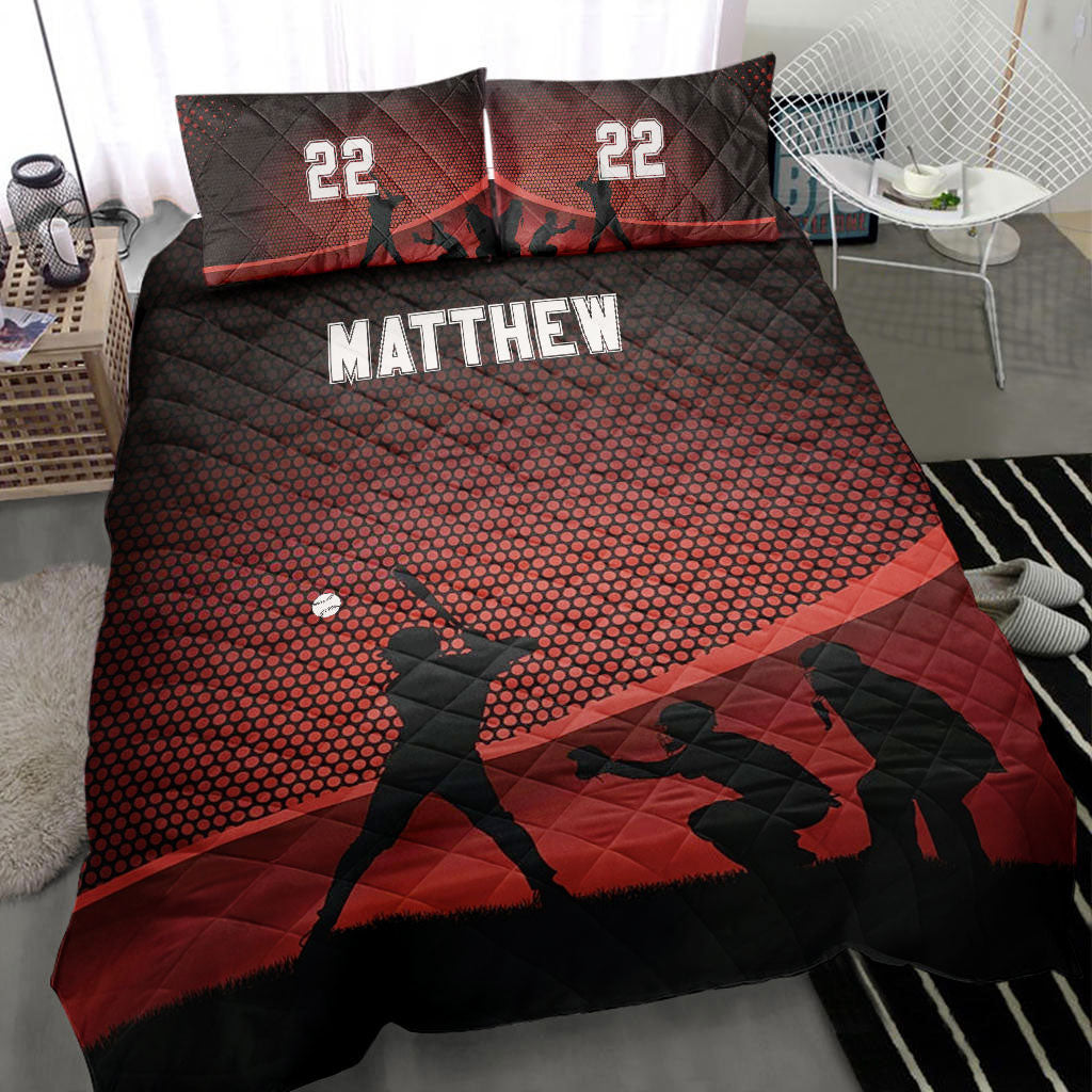 Ohaprints-Quilt-Bed-Set-Pillowcase-Baseball-Red-Boy-Player-Team-Fan-Gift-Idea-Custom-Personalized-Name-Number-Blanket-Bedspread-Bedding-1568-Throw (55'' x 60'')