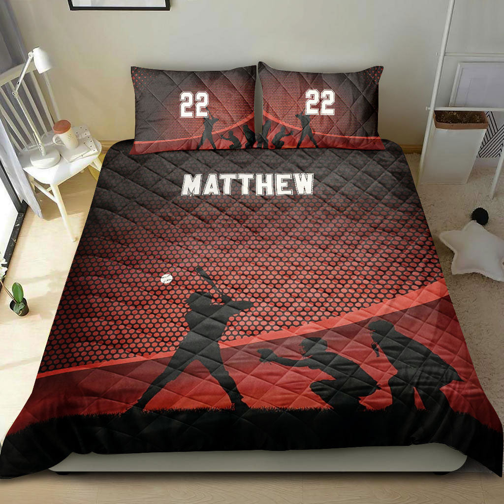 Ohaprints-Quilt-Bed-Set-Pillowcase-Baseball-Red-Boy-Player-Team-Fan-Gift-Idea-Custom-Personalized-Name-Number-Blanket-Bedspread-Bedding-1568-Double (70'' x 80'')