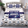 Ohaprints-Quilt-Bed-Set-Pillowcase-Hockey-Stick-Puck-Pattern-White-Player-Fan-Custom-Personalized-Name-Number-Blanket-Bedspread-Bedding-2747-Throw (55&#39;&#39; x 60&#39;&#39;)