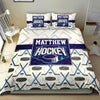 Ohaprints-Quilt-Bed-Set-Pillowcase-Hockey-Stick-Puck-Pattern-White-Player-Fan-Custom-Personalized-Name-Number-Blanket-Bedspread-Bedding-2747-Double (70&#39;&#39; x 80&#39;&#39;)