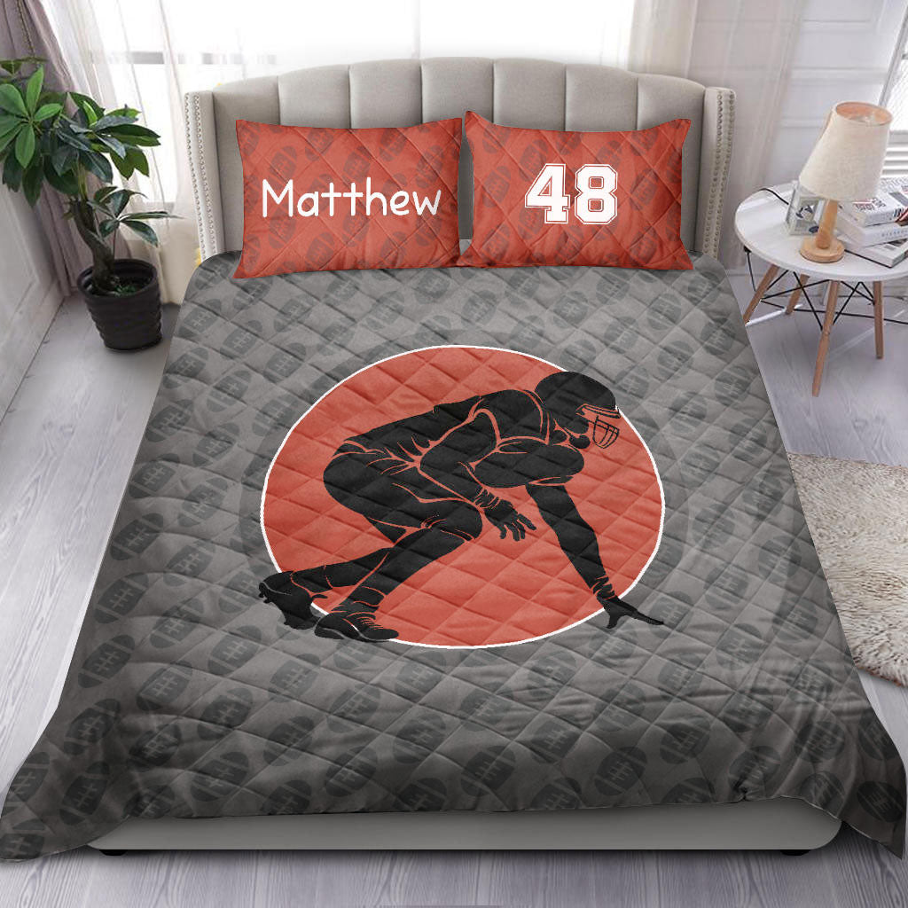 Ohaprints-Quilt-Bed-Set-Pillowcase-Football-Boy-Player-Fan-Gift-Idea-Grey-Vintage-Custom-Personalized-Name-Number-Blanket-Bedspread-Bedding-396-Throw (55'' x 60'')
