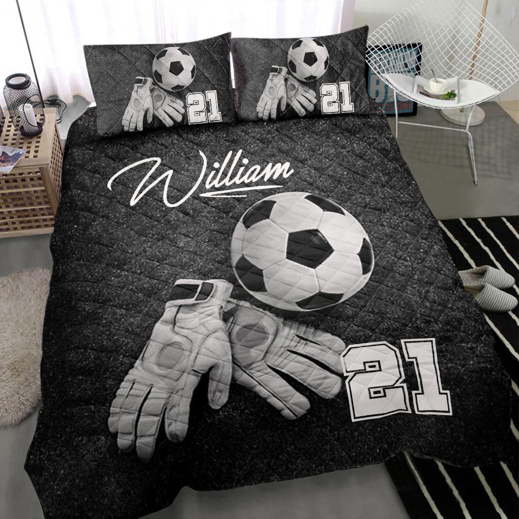 Ohaprints-Quilt-Bed-Set-Pillowcase-Soccer-Goalkeeper-Gloves-Player-Fan-Gift-Idea-Custom-Personalized-Name-Number-Blanket-Bedspread-Bedding-2810-Throw (55'' x 60'')