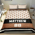 Ohaprints-Quilt-Bed-Set-Pillowcase-Football-Ball-Pattern-Brown-Player-Fan-Gift-Custom-Personalized-Name-Number-Blanket-Bedspread-Bedding-2154-Throw (55'' x 60'')