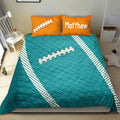 Ohaprints-Quilt-Bed-Set-Pillowcase-Football-Pattern-Turquoise-Player-Fan-Gift-Custom-Personalized-Name-Number-Blanket-Bedspread-Bedding-2748-Double (70'' x 80'')