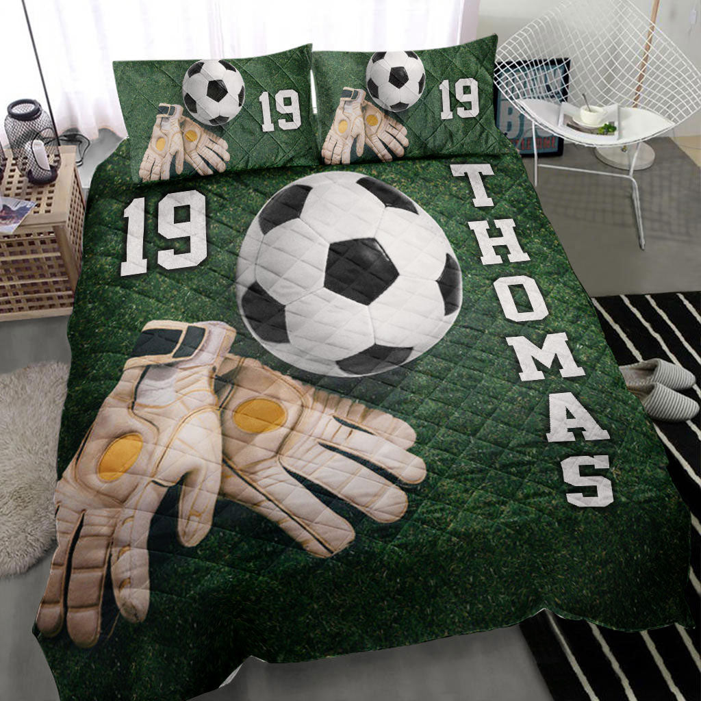 Ohaprints-Quilt-Bed-Set-Pillowcase-Soccer-Ball-Glove-Goal-Keeper-Player-Fan-Gift-Custom-Personalized-Name-Number-Blanket-Bedspread-Bedding-1570-Throw (55'' x 60'')