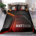 Ohaprints-Quilt-Bed-Set-Pillowcase-Soccer-Pattern-Orange-Black-Ball-Player-Fan-Custom-Personalized-Name-Number-Blanket-Bedspread-Bedding-2155-Double (70'' x 80'')