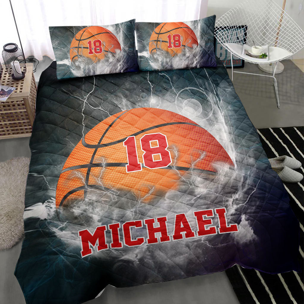 Ohaprints-Quilt-Bed-Set-Pillowcase-Basketball-Smoke-Ball-Player-Fan-Gift-Idea-Custom-Personalized-Name-Number-Blanket-Bedspread-Bedding-1050-Throw (55'' x 60'')