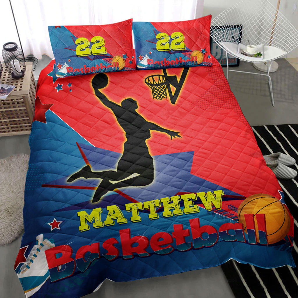 Ohaprints-Quilt-Bed-Set-Pillowcase-Basketball-Boy-Red-Blue-Player-Fan-Gift-Idea-Custom-Personalized-Name-Number-Blanket-Bedspread-Bedding-1633-Throw (55'' x 60'')