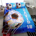 Ohaprints-Quilt-Bed-Set-Pillowcase-Soccer-Blue-Geometric-Pattern-Player-Fan-Gift-Custom-Personalized-Name-Number-Blanket-Bedspread-Bedding-2218-Throw (55'' x 60'')