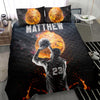 Ohaprints-Quilt-Bed-Set-Pillowcase-Basketball-Boy-Fire-Ball-Player-Fan-Black-Custom-Personalized-Name-Number-Blanket-Bedspread-Bedding-2751-Throw (55&#39;&#39; x 60&#39;&#39;)