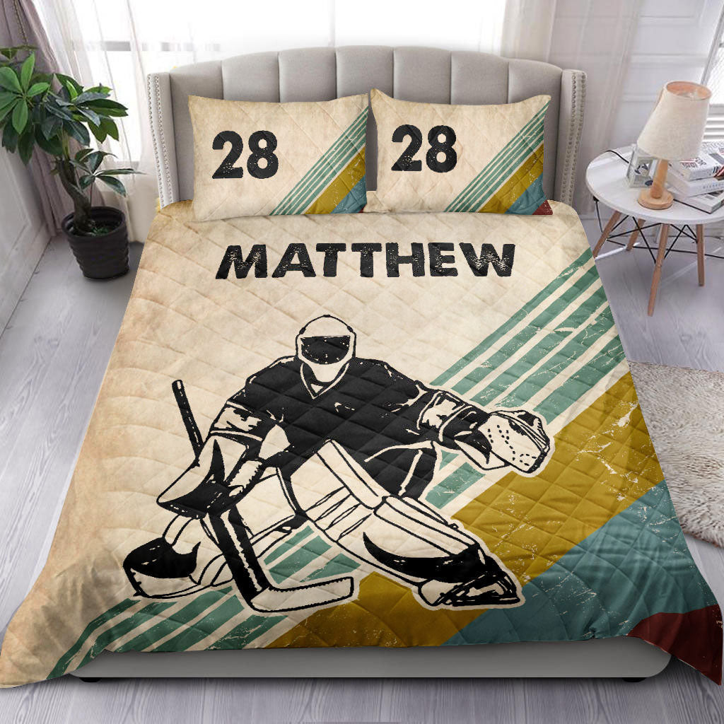 Ohaprints-Quilt-Bed-Set-Pillowcase-Hockey-Boy-Vintage-Retro-Player-Fan-Gift-Idea-Custom-Personalized-Name-Number-Blanket-Bedspread-Bedding-1573-Throw (55'' x 60'')