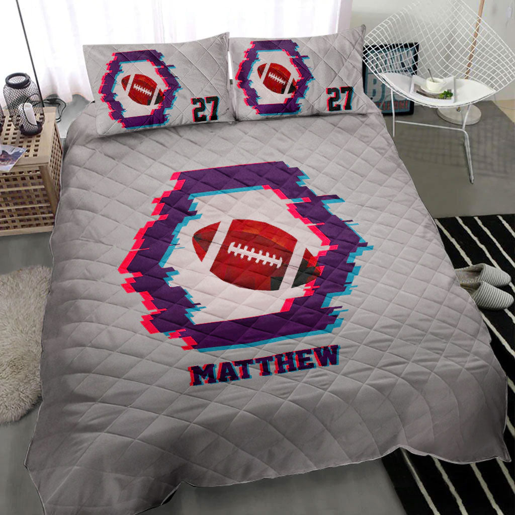 Ohaprints-Quilt-Bed-Set-Pillowcase-America-Football-Ball-Retro-Player-Fan-Gift-Custom-Personalized-Name-Number-Blanket-Bedspread-Bedding-401-Throw (55'' x 60'')