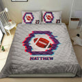Ohaprints-Quilt-Bed-Set-Pillowcase-America-Football-Ball-Retro-Player-Fan-Gift-Custom-Personalized-Name-Number-Blanket-Bedspread-Bedding-401-Double (70'' x 80'')
