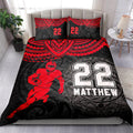Ohaprints-Quilt-Bed-Set-Pillowcase-America-Football-Maori-Player-Fan-Red-Black-Custom-Personalized-Name-Number-Blanket-Bedspread-Bedding-2220-Double (70'' x 80'')