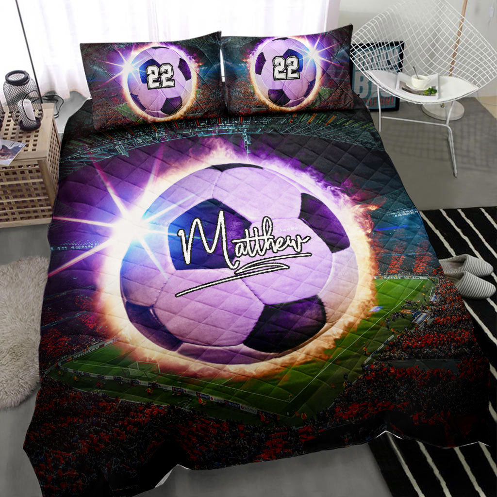 Ohaprints-Quilt-Bed-Set-Pillowcase-Soccer-Fire-Ball-Player-Fan-Unique-Gift-Idea-Custom-Personalized-Name-Number-Blanket-Bedspread-Bedding-2840-Throw (55'' x 60'')