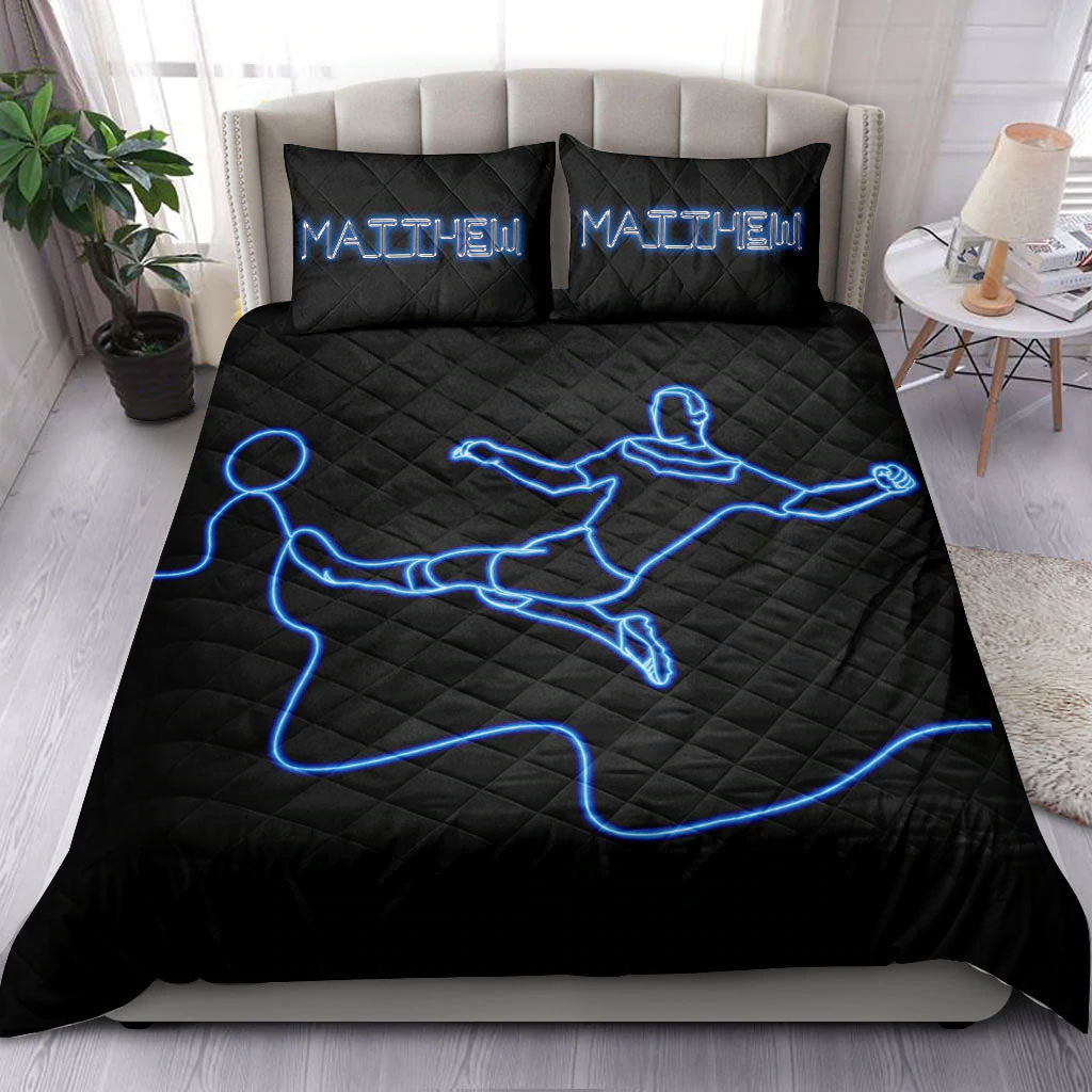 Ohaprints-Quilt-Bed-Set-Pillowcase-Soccer-Boy-Line-Are-Black-Blue-Player-Fan-Gift-Idea-Custom-Personalized-Name-Blanket-Bedspread-Bedding-2159-Throw (55'' x 60'')