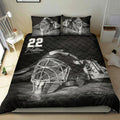 Ohaprints-Quilt-Bed-Set-Pillowcase-Hockey-Helmet-Player-Fan-Gift-Idea-Black-Grey-Custom-Personalized-Name-Number-Blanket-Bedspread-Bedding-1053-Double (70'' x 80'')