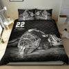Ohaprints-Quilt-Bed-Set-Pillowcase-Hockey-Helmet-Player-Fan-Gift-Idea-Black-Grey-Custom-Personalized-Name-Number-Blanket-Bedspread-Bedding-1053-Double (70&#39;&#39; x 80&#39;&#39;)