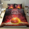 Ohaprints-Quilt-Bed-Set-Pillowcase-Basketball-Red-Fire-Ball-Player-Fan-Gift-Idea-Custom-Personalized-Name-Number-Blanket-Bedspread-Bedding-2815-Double (70&#39;&#39; x 80&#39;&#39;)