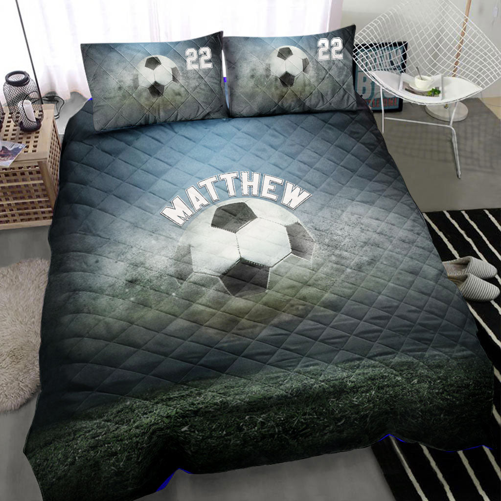 Ohaprints-Quilt-Bed-Set-Pillowcase-Soccer-Ball-Smoke-Player-Fan-Unique-Gift-Idea-Custom-Personalized-Name-Number-Blanket-Bedspread-Bedding-2753-Throw (55'' x 60'')
