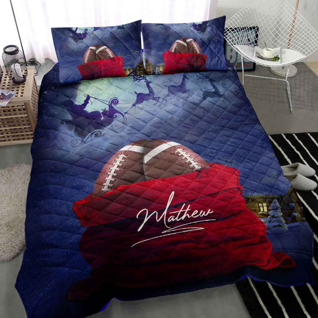Ohaprints-Quilt-Bed-Set-Pillowcase-Football-Ball-Christmas-Xmas-Gift-Bag-Player-Fan-Idea-Custom-Personalized-Name-Blanket-Bedspread-Bedding-1637-Throw (55'' x 60'')
