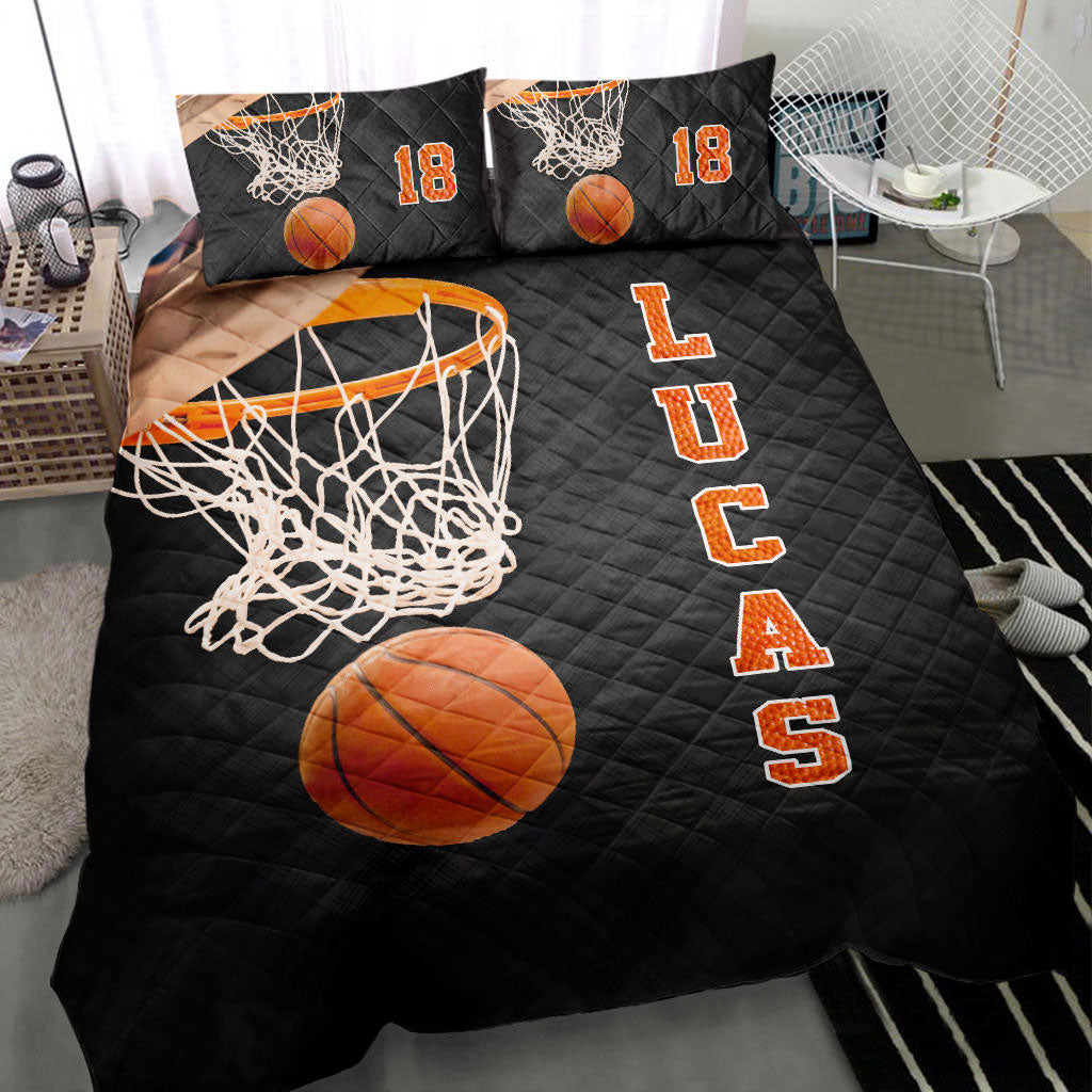 Ohaprints-Quilt-Bed-Set-Pillowcase-Basketball-Ball-3D-Print-Player-Fan-Gift-Black-Custom-Personalized-Name-Number-Blanket-Bedspread-Bedding-1638-Throw (55'' x 60'')