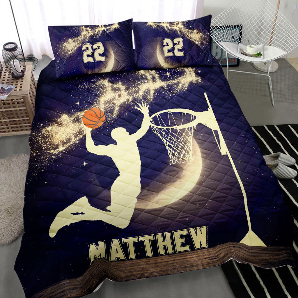 Ohaprints-Quilt-Bed-Set-Pillowcase-Basketball-Moon-Christmas-Xmas-Player-Fan-Gift-Custom-Personalized-Name-Number-Blanket-Bedspread-Bedding-1575-Throw (55'' x 60'')