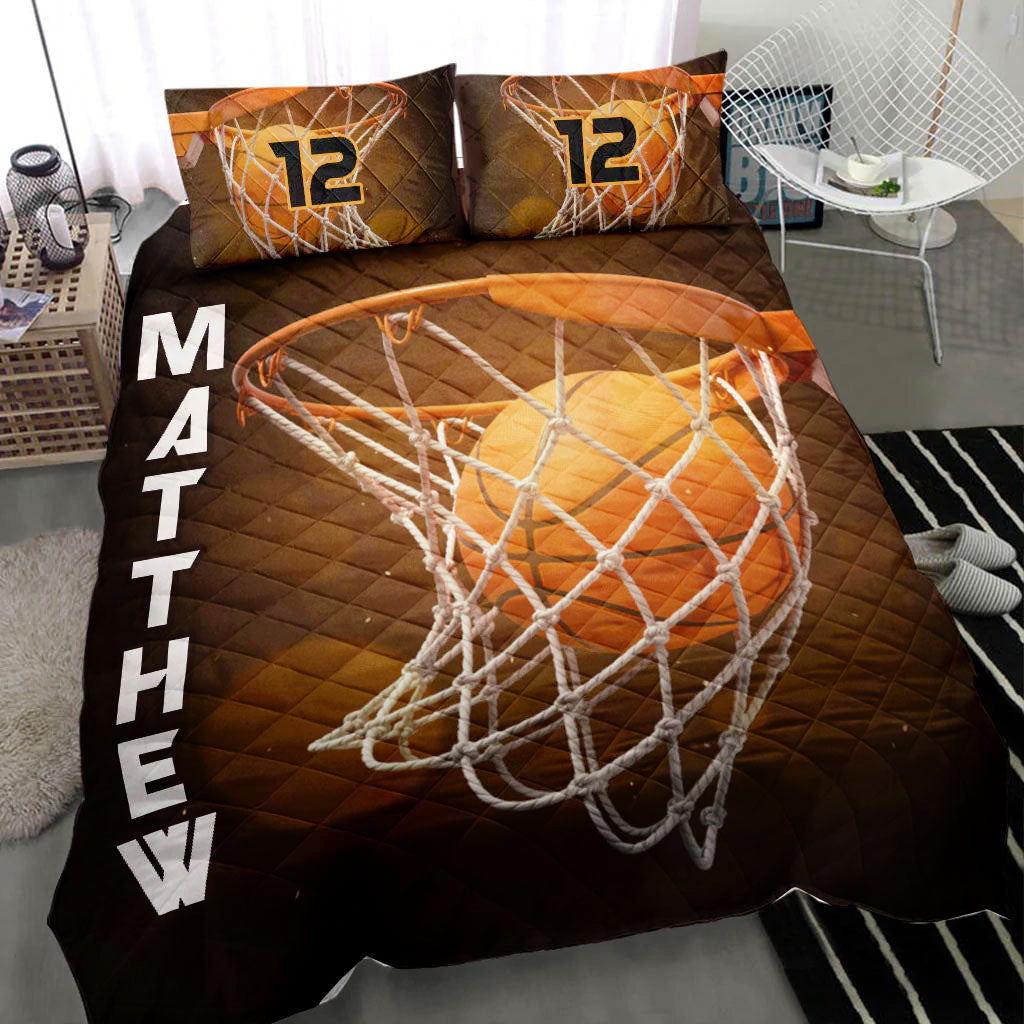 Ohaprints-Quilt-Bed-Set-Pillowcase-Basketball-Ball-Player-Fan-Gift-Idea-Orange-Custom-Personalized-Name-Number-Blanket-Bedspread-Bedding-466-Throw (55'' x 60'')