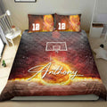 Ohaprints-Quilt-Bed-Set-Pillowcase-Basketball-Fire-Ball-Player-Fan-Red-Orange-Custom-Personalized-Name-Number-Blanket-Bedspread-Bedding-1639-Double (70'' x 80'')