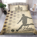 Ohaprints-Quilt-Bed-Set-Pillowcase-Soccer-Ball-Pattern-Beige-Vintage-Player-Fan-Custom-Personalized-Name-Number-Blanket-Bedspread-Bedding-467-Double (70'' x 80'')
