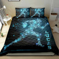 Ohaprints-Quilt-Bed-Set-Pillowcase-Football-Digital-Line-Player-Fan-Gift-Blue-Custom-Personalized-Name-Number-Blanket-Bedspread-Bedding-1624-Double (70'' x 80'')