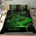 Ohaprints-Quilt-Bed-Set-Pillowcase-Ice-Hockey-Neon-Green-Player-Fan-Gift-Black-Custom-Personalized-Name-Number-Blanket-Bedspread-Bedding-1641-Double (70'' x 80'')