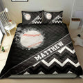 Ohaprints-Quilt-Bed-Set-Pillowcase-Baseball-Ball-Smoke-Zig-Zag-Player-Fan-Gift-Black-Custom-Personalized-Name-Blanket-Bedspread-Bedding-2209-Double (70'' x 80'')