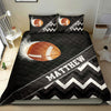 Ohaprints-Quilt-Bed-Set-Pillowcase-Football-Ball-Smoke-Zig-Zag-Player-Fan-Gift-Black-Custom-Personalized-Name-Blanket-Bedspread-Bedding-471-Double (70&#39;&#39; x 80&#39;&#39;)