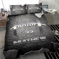 Ohaprints-Quilt-Bed-Set-Pillowcase-Football-Ball-Pattern-Metal-Player-Fan-Grey-Custom-Personalized-Name-Number-Blanket-Bedspread-Bedding-1061-Throw (55'' x 60'')